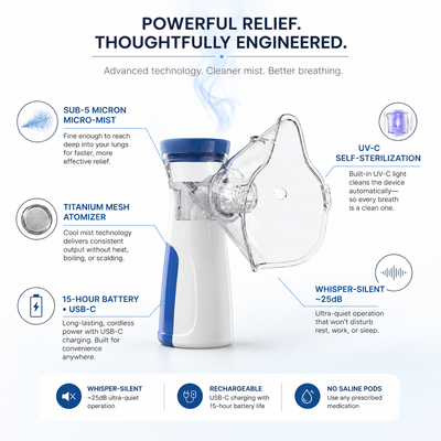 EasyBreathe Pro™ Portable Nebulizer Kit (FREE SHIPPING)