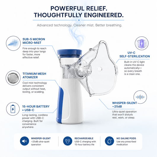 EasyBreathe Pro™ Portable Nebulizer Kit (FREE SHIPPING)