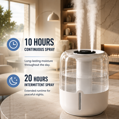 EasyBreathe Smart-Mist™ Aromatherapy Humidifier with Night Light  - 6.8L Dual Nozzle