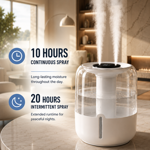 EasyBreathe Smart-Mist™ Aromatherapy Humidifier with Night Light  - 6.8L Dual Nozzle