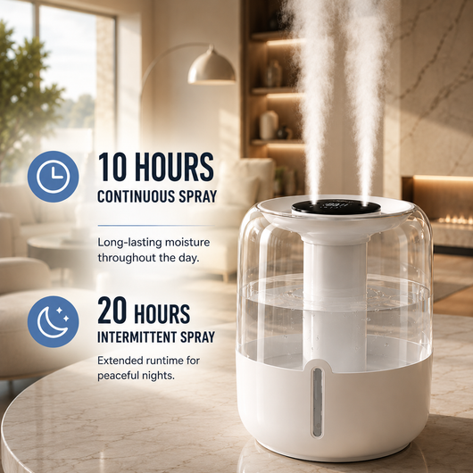 EasyBreathe Smart-Mist™ Aromatherapy Humidifier with Night Light  - 6.8L Dual Nozzle